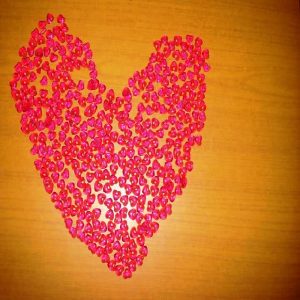 Acrylic Heart Beads - Pink