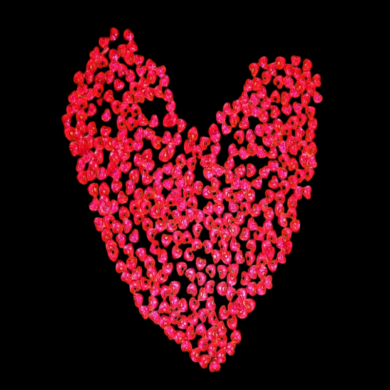 Acrylic Heart Beads - Pink