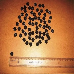 Transparent Acrylic Beads Five Petal Flowers - Black