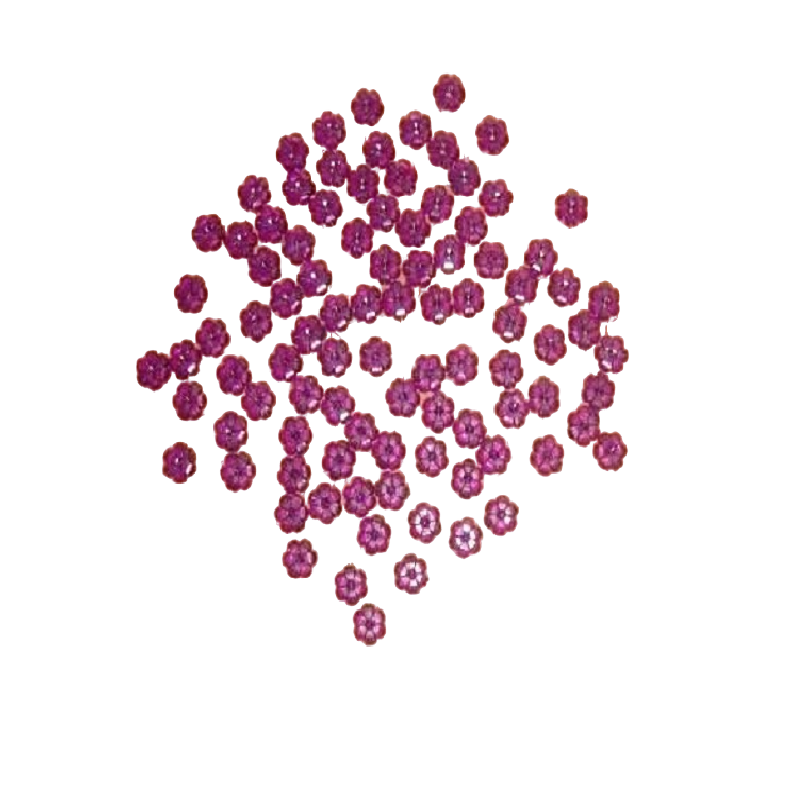 Transparent Acrylic Beads - Purple Flowers