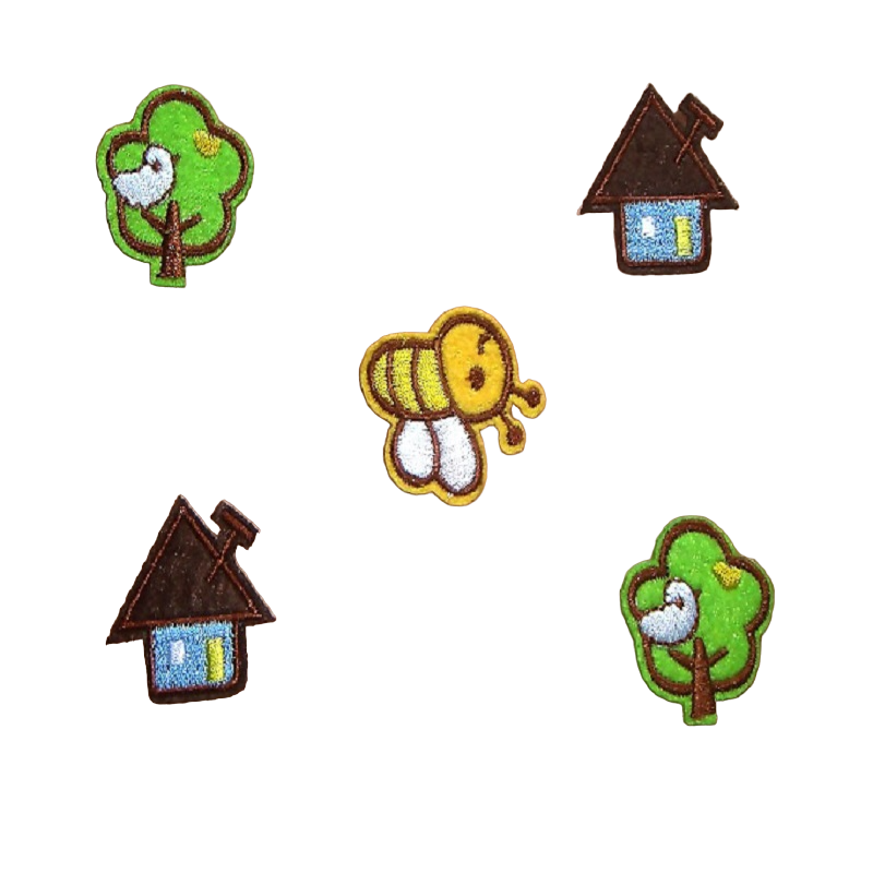 Mixed Appliques - Bee, House & Tree