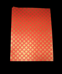 Gold Polka Dot On Red Pattern Paper