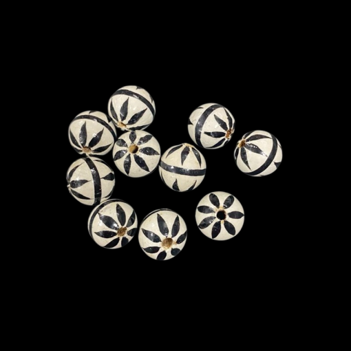 Painted Black & White Beads