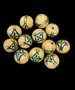 Painted Half White Beads