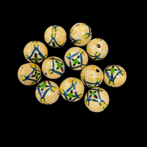 Painted Half White Beads