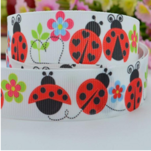 Grosgrain Printed Ladybug Theme Ribbon