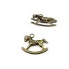 Vintage Antique Bronze Rocking Horse Charm