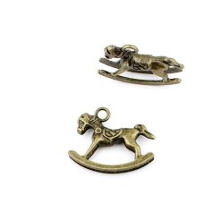 Vintage Antique Bronze Rocking Horse Charm