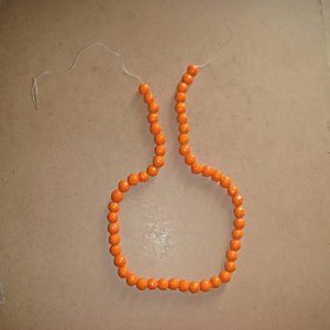 Round Orange Faceted Glass Beads