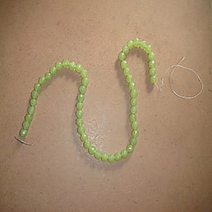 Round Parrot Green Faceted Glass Beads
