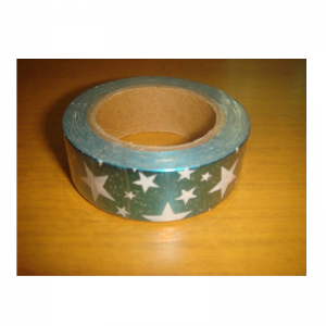 Shiny Tape Blue With White Star