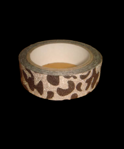 Glitter Tape Silver With Black Leopard Print