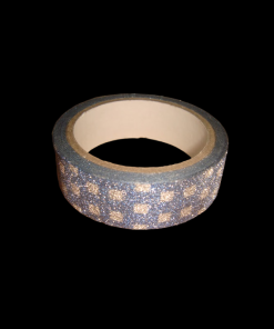 Glitter Tape Silver With Blue Circles