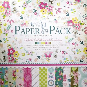 Eno Greeting Pink & Yellow Flower With Green Dots Design Paper Pack