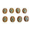 Orange Kundan Work Oval Beads