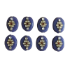 Blue Kundan Work Oval Beads