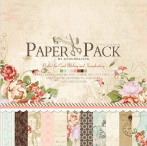 Eno Greeting Peach Rose With Cream Back Ground Pattern Design Paper Pack