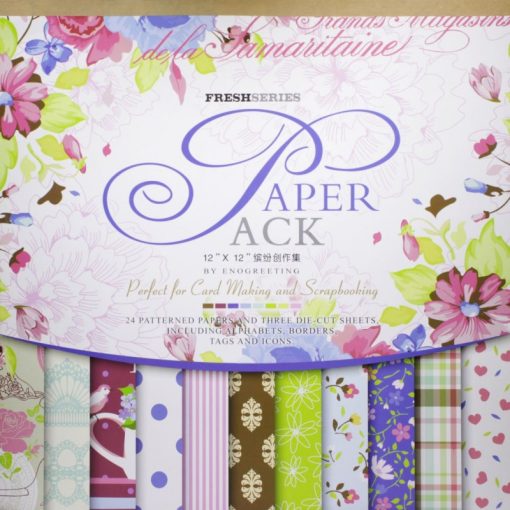 Eno Greeting Fresh Series Blue & Pink Pattern Design Paper Pack