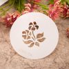 Five Petal Flower With Leaf Stencil