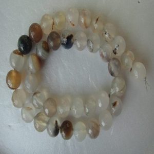 White With Black Agate Beads