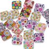 Flower Printed Square Button