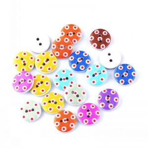 Multicolor Round Painted Button