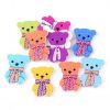 Mixed Colour Teddy Bear Button