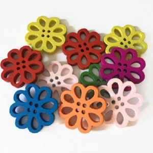 Mixed Colour Flowers Button