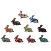 Retro style Printed Rabbit Button