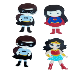 Wonder Woman Bat Girl And Super Girl Resin Embellishment