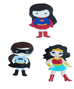 Wonder Woman Bat Girl And Super Girl Resin Embellishment