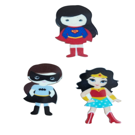 Wonder Woman Bat Girl And Super Girl Resin Embellishment
