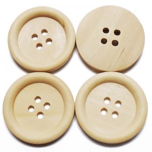 Round Natural 4 Holes Button