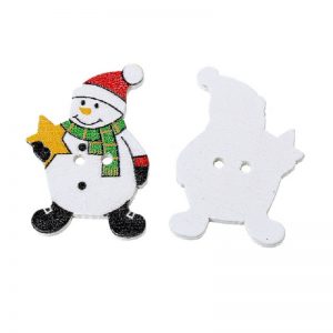 Christmas Snowman Button