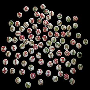 Mixed Christmas Letter Pattern Button