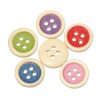 Mixed Colour Sunken Button With Natural Wood Colour Borders