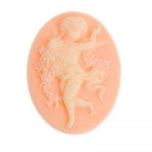 Pink Angel Oval Cameo Resin Embellishment