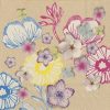 Flowers In Brown Background Decoupage Napkin