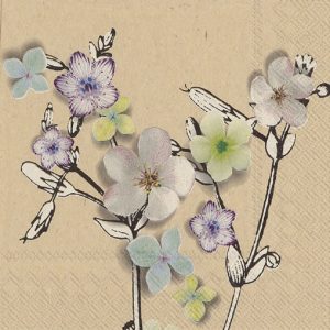 Japanese Flowers Decoupage Napkin
