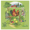 Roosters Decoupage Napkin
