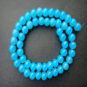Round Baby Blue Glass Beads
