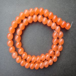 Round Orange Glass Beads
