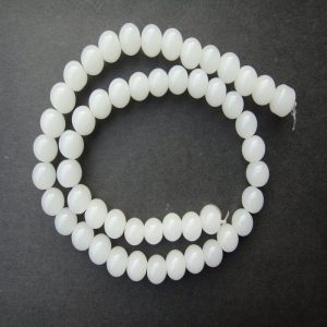 Round White Glass Beads