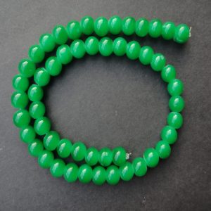 Round Green Glass Beads