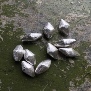 Silver Brushed Dholki Beads