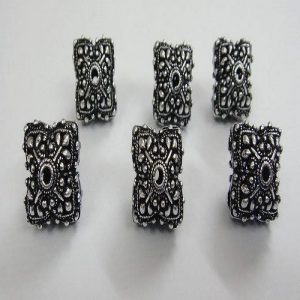 German Silver Square Beads