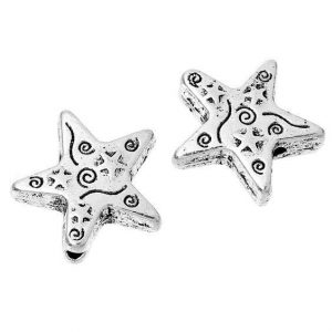 Antique Silver Star Shape Beads