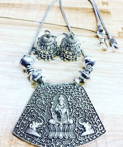 Alternative view of Lakshmi Pendant With Jhumkas