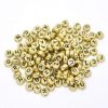 Gold Tone Flat Round Alphabet/Letter "A-Z" Acrylic Spacer Beads
