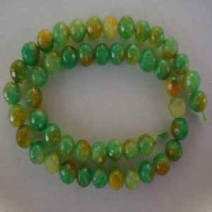 Mixed Shades Of Green And Yellow Agate Beads